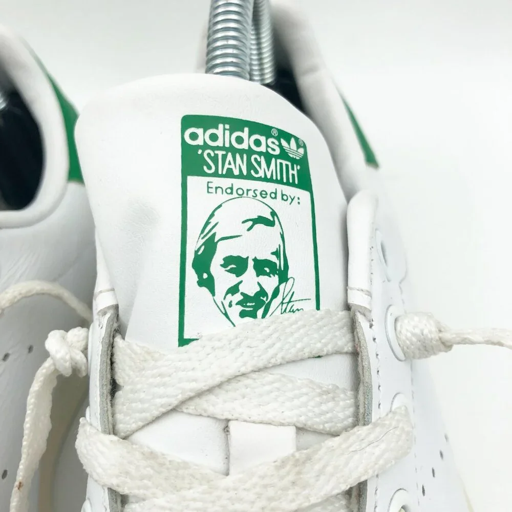 ADIDAS Shoes Womens 7.5 Stan Smith White Green Low Top Sneakers Court Trainers